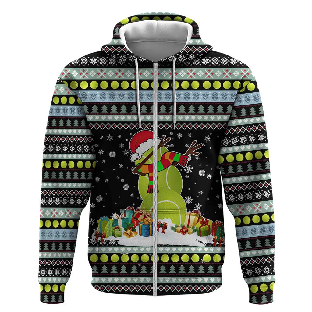 Tennis Snowman Christmas Zip Hoodie Xmas Holiday Patterns - Wonder Print Shop