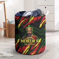 Menelik II Laundry Basket with Lion of Adwa Title, Battle of Adwa 1896 Graphic and Bold Pan-African - Wonder Print Shop