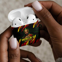 Menelik II AirPods Case with Lion of Adwa Title, Battle of Adwa 1896 Graphic and Bold Pan-African - Wonder Print Shop