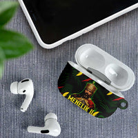 Menelik II AirPods Case with Lion of Adwa Title, Battle of Adwa 1896 Graphic and Bold Pan-African - Wonder Print Shop