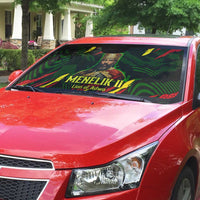 Menelik II Auto Sun Shade with Lion of Adwa Title, Battle of Adwa 1896 Graphic and Bold Pan-African - Wonder Print Shop