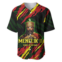 Menelik II Baseball Jersey with Lion of Adwa Title, Battle of Adwa 1896 Graphic and Bold Pan-African - Wonder Print Shop