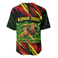 Menelik II Baseball Jersey with Lion of Adwa Title, Battle of Adwa 1896 Graphic and Bold Pan-African - Wonder Print Shop