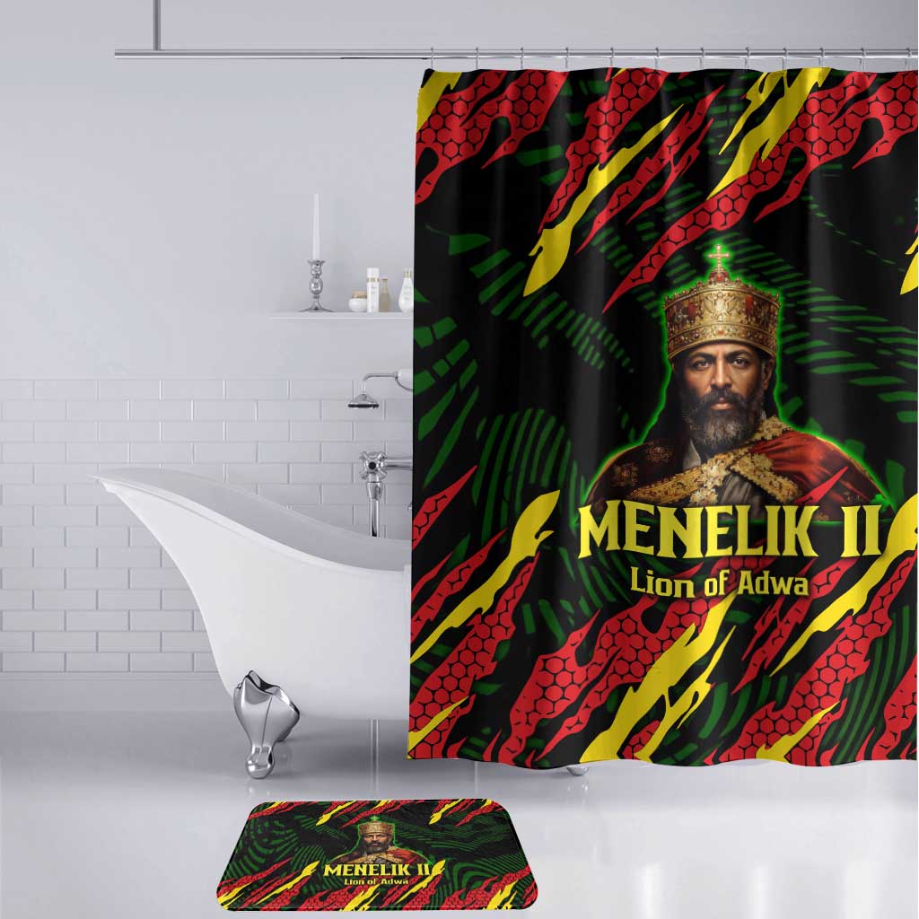 Menelik II Bathroom Set with Lion of Adwa Title, Battle of Adwa 1896 Graphic and Bold Pan-African - Wonder Print Shop