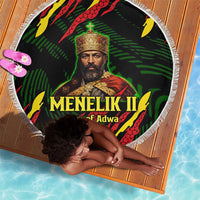 Menelik II Beach Blanket with Lion of Adwa Title, Battle of Adwa 1896 Graphic and Bold Pan-African - Wonder Print Shop
