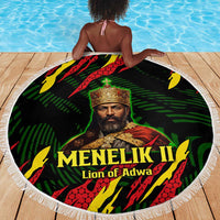 Menelik II Beach Blanket with Lion of Adwa Title, Battle of Adwa 1896 Graphic and Bold Pan-African - Wonder Print Shop