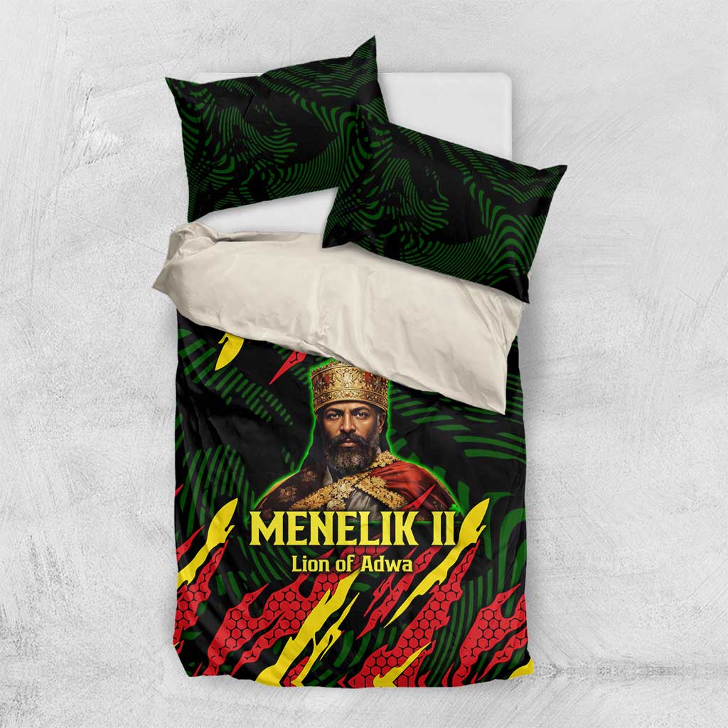 Menelik II Bedding Set with Lion of Adwa Title, Battle of Adwa 1896 Graphic and Bold Pan-African - Wonder Print Shop