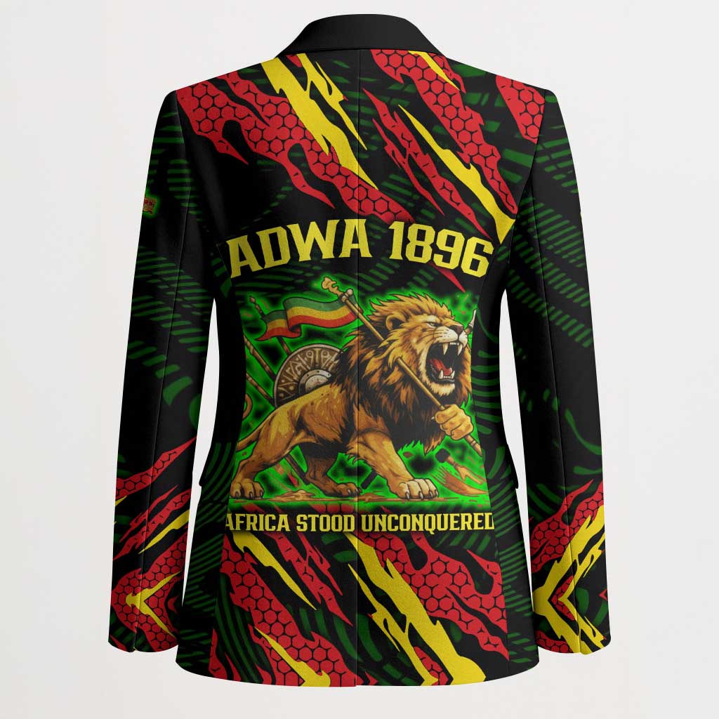 Menelik II Blazer with Lion of Adwa Title, Battle of Adwa 1896 Graphic and Bold Pan-African - Wonder Print Shop