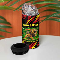 Menelik II 4 in 1 Can Cooler Tumbler with Lion of Adwa Title, Battle of Adwa 1896 Graphic and Bold Pan-African - Wonder Print Shop