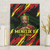 Menelik II Canvas Wall Art with Lion of Adwa Title, Battle of Adwa 1896 Graphic and Bold Pan-African - Wonder Print Shop
