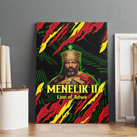 Menelik II Canvas Wall Art with Lion of Adwa Title, Battle of Adwa 1896 Graphic and Bold Pan-African - Wonder Print Shop