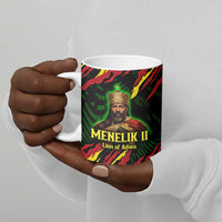 Menelik II Ceramic Mug with Lion of Adwa Title, Battle of Adwa 1896 Graphic and Bold Pan-African - Wonder Print Shop