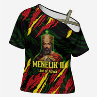 Menelik II Cross Shoulder Shirt with Lion of Adwa Title, Battle of Adwa 1896 Graphic and Bold Pan-African - Wonder Print Shop