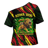 Menelik II Cross Shoulder Shirt with Lion of Adwa Title, Battle of Adwa 1896 Graphic and Bold Pan-African - Wonder Print Shop