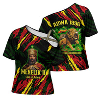 Menelik II Cross Shoulder Shirt with Lion of Adwa Title, Battle of Adwa 1896 Graphic and Bold Pan-African - Wonder Print Shop