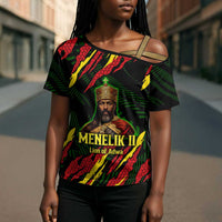 Menelik II Cross Shoulder Shirt with Lion of Adwa Title, Battle of Adwa 1896 Graphic and Bold Pan-African - Wonder Print Shop