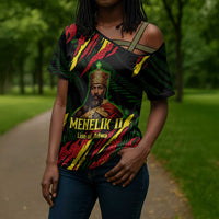 Menelik II Cross Shoulder Shirt with Lion of Adwa Title, Battle of Adwa 1896 Graphic and Bold Pan-African - Wonder Print Shop