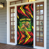 Menelik II Door Cover with Lion of Adwa Title, Battle of Adwa 1896 Graphic and Bold Pan-African - Wonder Print Shop