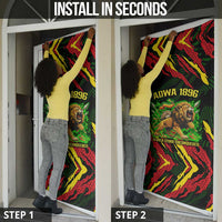 Menelik II Door Cover with Lion of Adwa Title, Battle of Adwa 1896 Graphic and Bold Pan-African - Wonder Print Shop