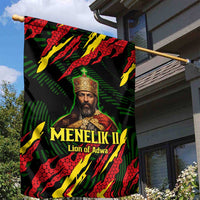 Menelik II Garden Flag with Lion of Adwa Title, Battle of Adwa 1896 Graphic and Bold Pan-African - Wonder Print Shop