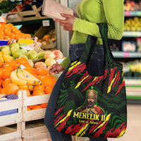 Menelik II Grocery Bag with Lion of Adwa Title, Battle of Adwa 1896 Graphic and Bold Pan-African - Wonder Print Shop