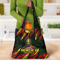 Menelik II Grocery Bag with Lion of Adwa Title, Battle of Adwa 1896 Graphic and Bold Pan-African - Wonder Print Shop