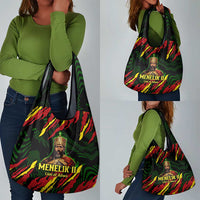 Menelik II Grocery Bag with Lion of Adwa Title, Battle of Adwa 1896 Graphic and Bold Pan-African - Wonder Print Shop