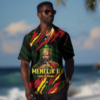 Menelik II Hawaiian Shirt with Lion of Adwa Title, Battle of Adwa 1896 Graphic and Bold Pan-African - Wonder Print Shop
