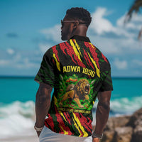 Menelik II Hawaiian Shirt with Lion of Adwa Title, Battle of Adwa 1896 Graphic and Bold Pan-African - Wonder Print Shop