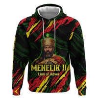 Menelik II Hoodie with Lion of Adwa Title, Battle of Adwa 1896 Graphic and Bold Pan-African - Wonder Print Shop