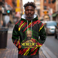 Menelik II Hoodie with Lion of Adwa Title, Battle of Adwa 1896 Graphic and Bold Pan-African - Wonder Print Shop
