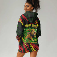 Menelik II Hoodie Dress with Lion of Adwa Title, Battle of Adwa 1896 Graphic and Bold Pan-African - Wonder Print Shop