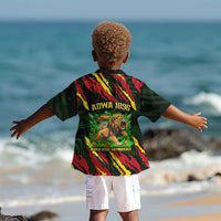 Menelik II Kid Hawaiian Shirt with Lion of Adwa Title, Battle of Adwa 1896 Graphic and Bold Pan-African - Wonder Print Shop