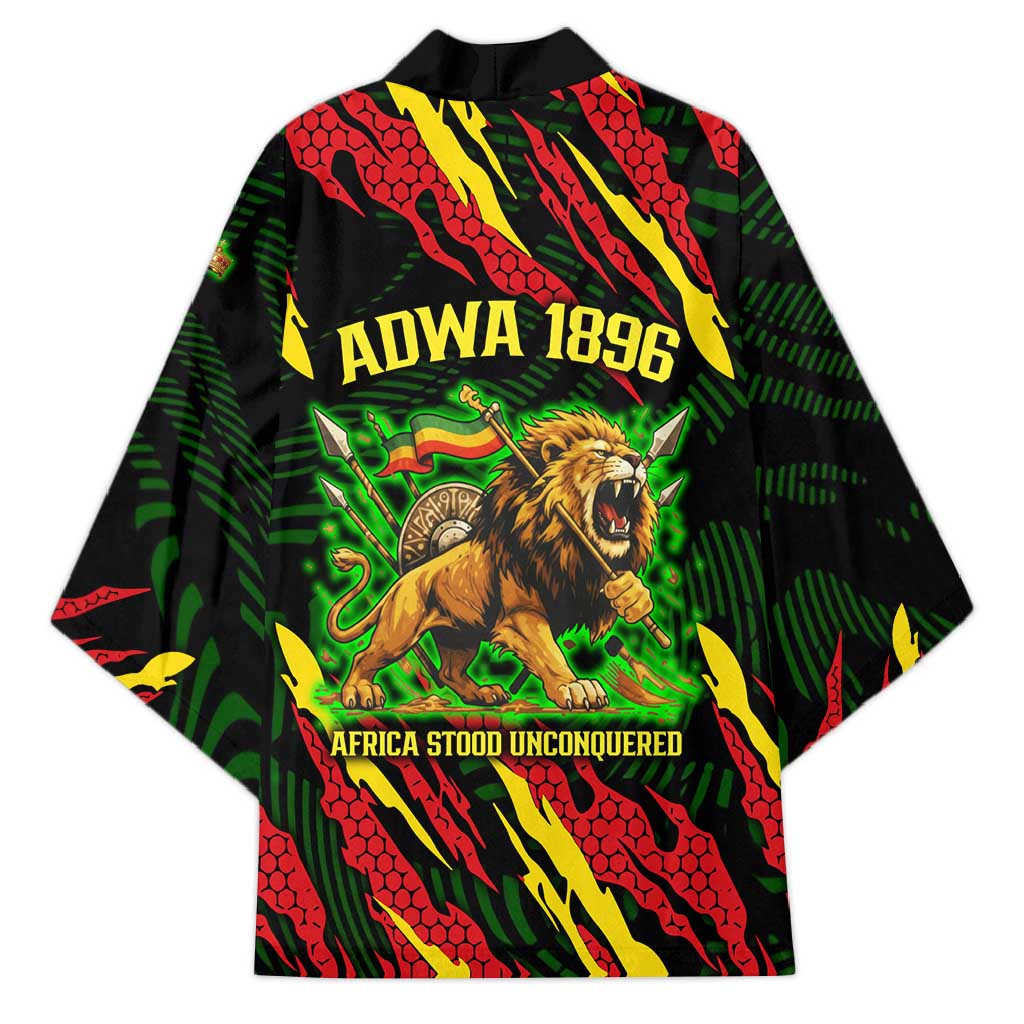 Menelik II Kimono with Lion of Adwa Title, Battle of Adwa 1896 Graphic and Bold Pan-African - Wonder Print Shop