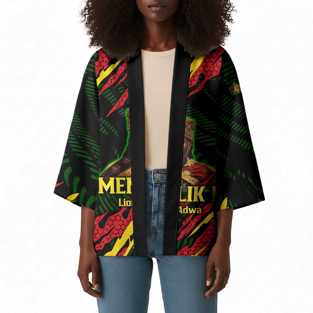 Menelik II Kimono with Lion of Adwa Title, Battle of Adwa 1896 Graphic and Bold Pan-African - Wonder Print Shop