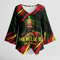 Menelik II Kimono Sleeve Blouse with Lion of Adwa Title, Battle of Adwa 1896 Graphic and Bold Pan-African - Wonder Print Shop