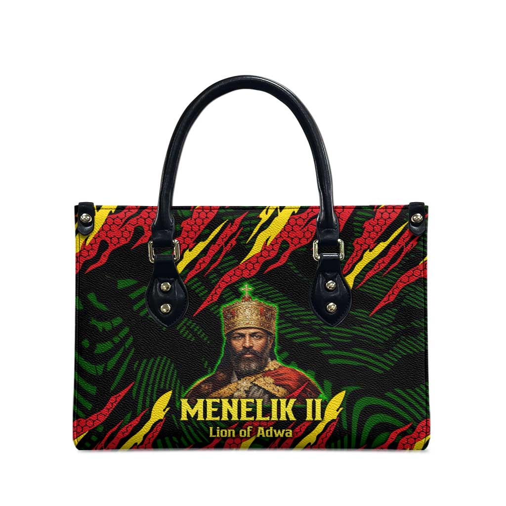 Menelik II Leather Bag with Lion of Adwa Title, Battle of Adwa 1896 Graphic and Bold Pan-African - Wonder Print Shop