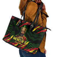 Menelik II Leather Tote Bag with Lion of Adwa Title, Battle of Adwa 1896 Graphic and Bold Pan-African - Wonder Print Shop
