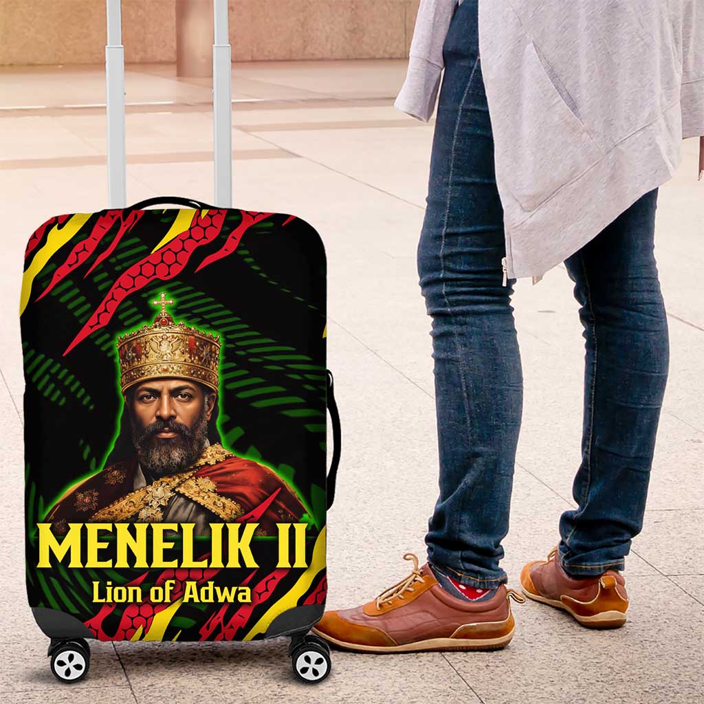 Menelik II Luggage Cover with Lion of Adwa Title, Battle of Adwa 1896 Graphic and Bold Pan-African - Wonder Print Shop