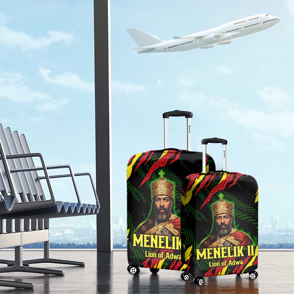 Menelik II Luggage Cover with Lion of Adwa Title, Battle of Adwa 1896 Graphic and Bold Pan-African - Wonder Print Shop