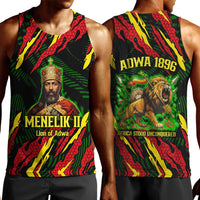 Menelik II Men Tank Top with Lion of Adwa Title, Battle of Adwa 1896 Graphic and Bold Pan-African - Wonder Print Shop