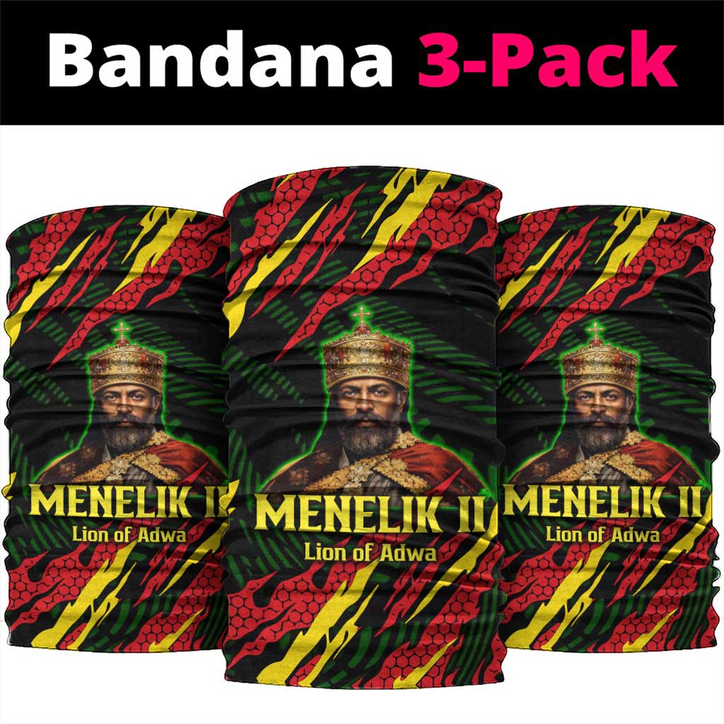 Menelik II Neck Gaiter with Lion of Adwa Title, Battle of Adwa 1896 Graphic and Bold Pan-African - Wonder Print Shop