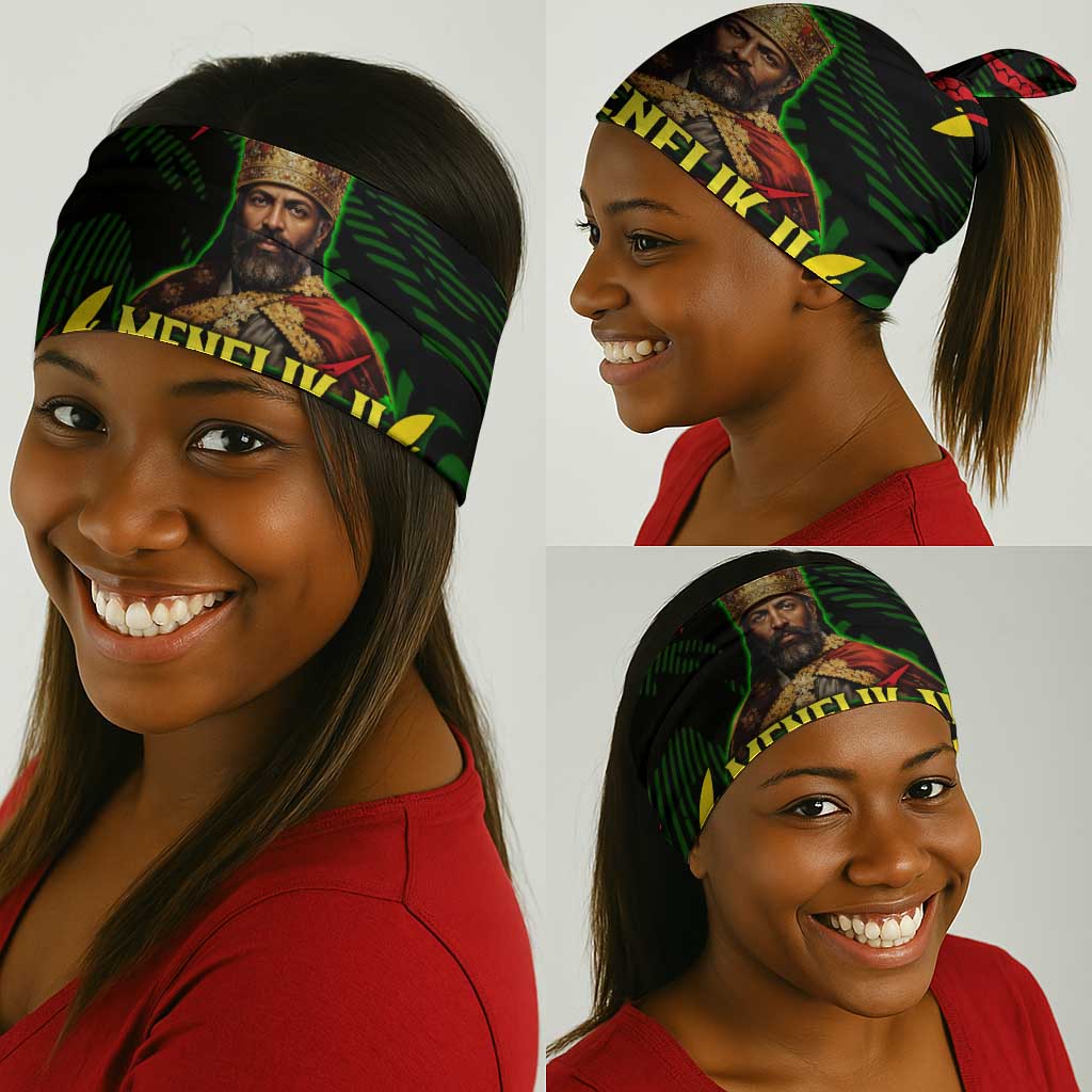 Menelik II Neck Gaiter with Lion of Adwa Title, Battle of Adwa 1896 Graphic and Bold Pan-African - Wonder Print Shop