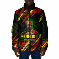 Menelik II Padded Jacket with Lion of Adwa Title, Battle of Adwa 1896 Graphic and Bold Pan-African - Wonder Print Shop