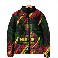 Menelik II Padded Jacket with Lion of Adwa Title, Battle of Adwa 1896 Graphic and Bold Pan-African - Wonder Print Shop
