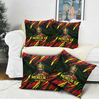 Menelik II Pillow Cover with Lion of Adwa Title, Battle of Adwa 1896 Graphic and Bold Pan-African - Wonder Print Shop