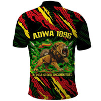 Menelik II Polo Shirt with Lion of Adwa Title, Battle of Adwa 1896 Graphic and Bold Pan-African - Wonder Print Shop