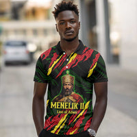 Menelik II Polo Shirt with Lion of Adwa Title, Battle of Adwa 1896 Graphic and Bold Pan-African - Wonder Print Shop