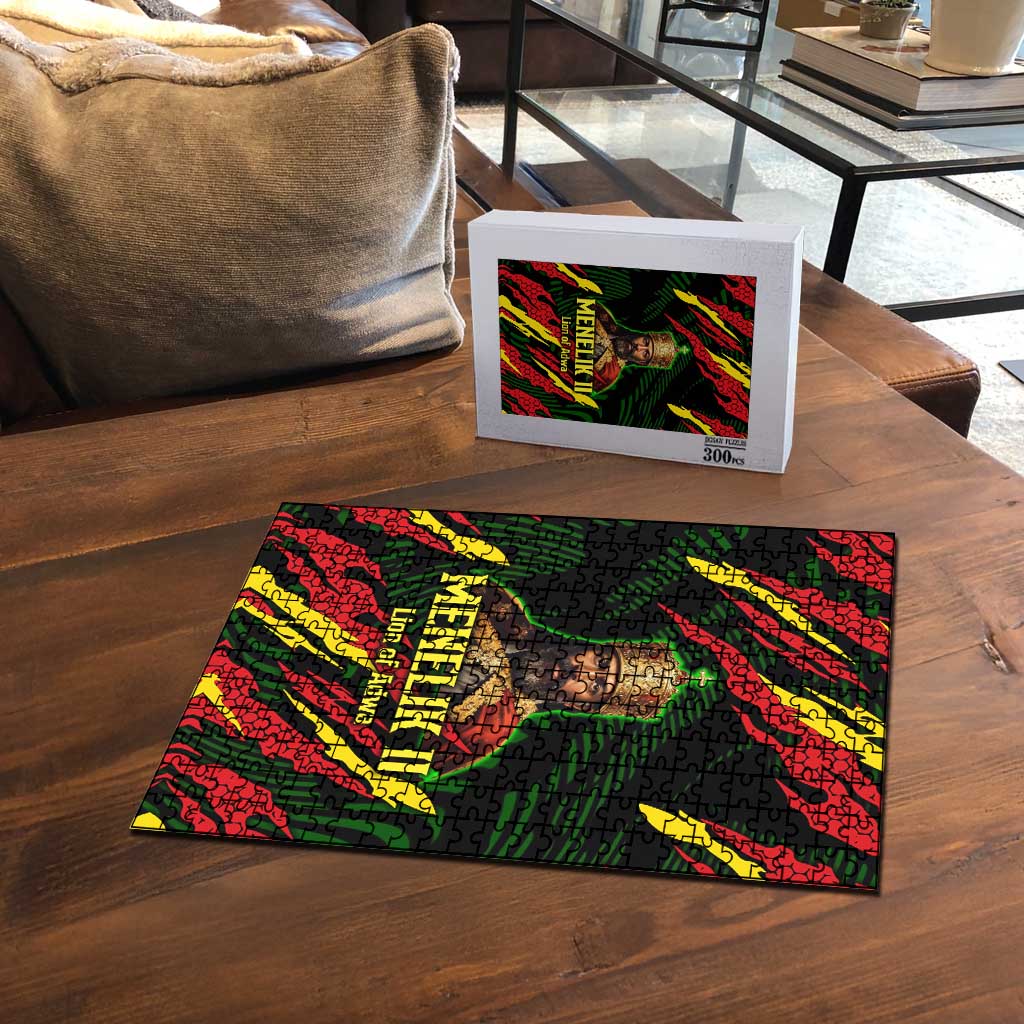 Menelik II Puzzle with Lion of Adwa Title, Battle of Adwa 1896 Graphic and Bold Pan-African - Wonder Print Shop