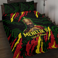 Menelik II Quilt Bed Set with Lion of Adwa Title, Battle of Adwa 1896 Graphic and Bold Pan-African - Wonder Print Shop